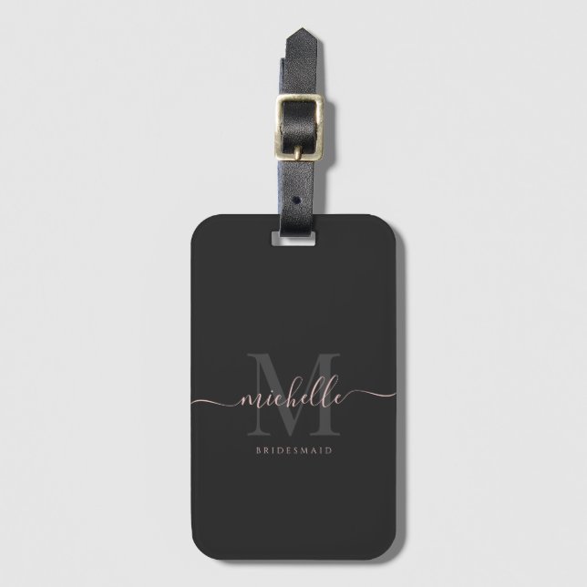 Bridesmaid Bachelorette Bride Name Script Luggage Tag (Front Vertical)