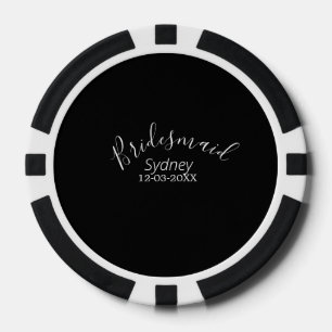 Bridesmaid bachelorette party add name modern poker chips