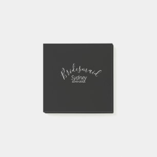 Bridesmaid bachelorette party add name modern  post-it notes