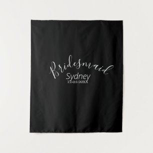 Bridesmaid bachelorette party add name modern tapestry