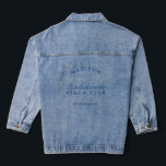 Bridesmaid Bachelorette Party Bridal Wedding Denim Jacket<br><div class="desc">This denim jacket is not just a piece of clothing; it's a personalized keepsake that adds a touch of edgy charm to your bridal party. Featuring customizable elements, you can personalize it with the bridesmaid's name or a special message, making it a unique and cherished part of your wedding celebration....</div>