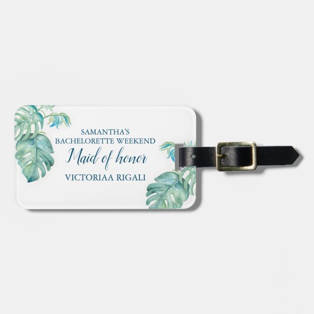 Bridesmaid Bachelorette Weekend Favour Luggage Tag (Front Horizontal)