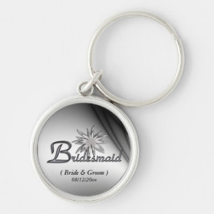 Bridesmaid Black and White Custom Keychains