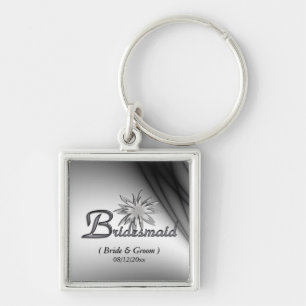 Bridesmaid Black and White Custom Keychains