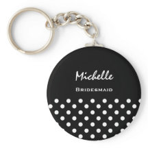 Bridesmaid Black and White Polka Dots