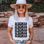 Bridesmaid Black Customized Matching Bridal Party T-Shirt<br><div class="desc">Are you looking for the perfect bachelorette party outfit? Do you want to mix things up a bit and have a fun themed party? Then look no further than our personalized black bridesmaid t-shirts! Our shirts are made to match the bridal party perfectly, so everyone will look great while having...</div>