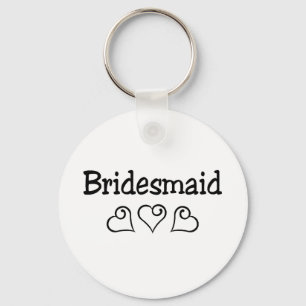 Bridesmaid Black Hearts Keychain