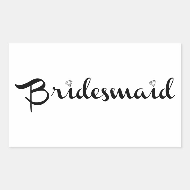 Bridesmaid Black on White Sticker (Front)
