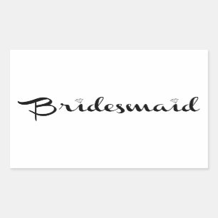 Bridesmaid Black on White Sticker