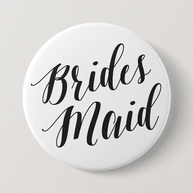 Bridesmaid Black Script Button (Front)