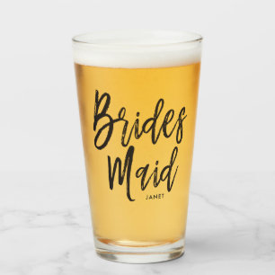 Bridesmaid   Black Script Style Glass