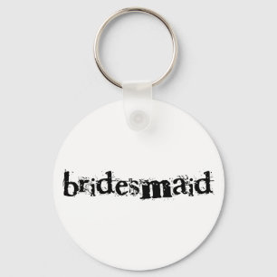 Bridesmaid Black Text Keychain