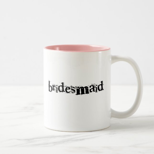 Bridesmaid Black Text Two-Tone Coffee Mug (Right)