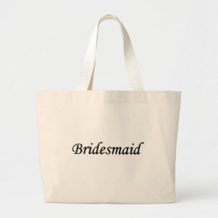 Bridesmaid Black w Grey Large Tote Bag