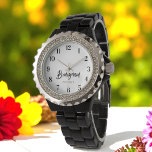 Bridesmaid Black White Wedding Favour Gift Watch<br><div class="desc">Bridesmaid Black White Watch. More products with this design are in the collection below.</div>