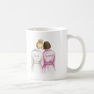 Bridesmaid? Blonde Bun Bride Brunette Bob Maid Coffee Mug