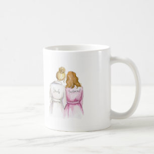 Bridesmaid? Blonde Bun Bride Dark Br Bob Maid Coffee Mug
