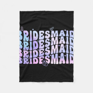 Bridesmaid Bride I Do Crew Groovy Bachelorette Par Fleece Blanket