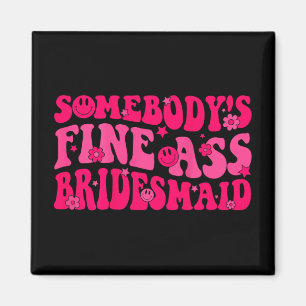 Bridesmaid Bride Squad Bridal Shower Groovy Bachel Magnet