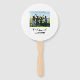Bridesmaid bride squad name calligraphy photo gift hand fan