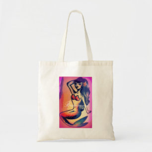 Bridesmaid brunette mermaid tote bag