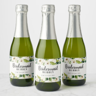 Bridesmaid Bubbly Bridal Party Proposal Sparkling Wine Label