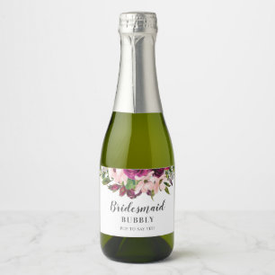 Bridesmaid Bubbly Bridal Party Proposal Sparkling Wine Label