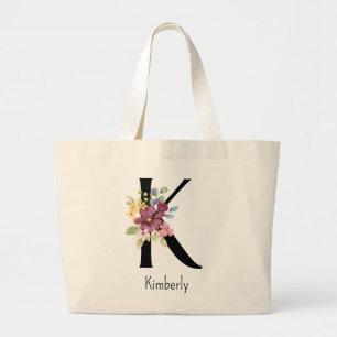Bridesmaid Cadeau Fleur sauvage Alphabet K Sac fou