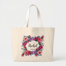 Bridesmaid Cadeau Purple Red Roses Sac fourre-tout