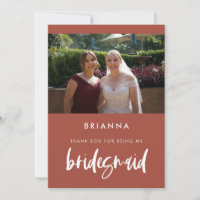 Bridesmaid carte de remerciements en brique brûlée