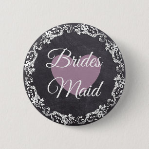 Bridesmaid Chalkboard Style Bachelorette Party 2 Inch Round Button