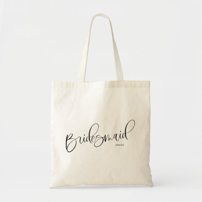 Bridesmaid Chic Script Sac fourre-tout personnalis (Devant)