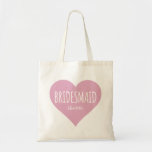 Bridesmaid Cotton Pink Heart Tote Bag | Wedding<br><div class="desc">Bridesmaid Tote Bag ... this gorgeous, personalized BRIDESMAID cotton tote bag with pink heart design will make a lovely gift for your Bridesmaids! If you are having a hen party or bachelorette weekend, these totes make the perfect gift... they're super cute, they will love them. Bridesmaid Cotton Pink Heart Tote...</div>