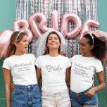 Bridesmaid Custom Most Likely To Bachelorette T-Shirt<br><div class="desc">Customize a modern script bridesmaid tee with the diamond over the i with funny sayings for the bachelorette party. Cute shirts that are fun for the bridal party. The matching bride shirt can be found in my store,  PageCreativeDesigns.</div>