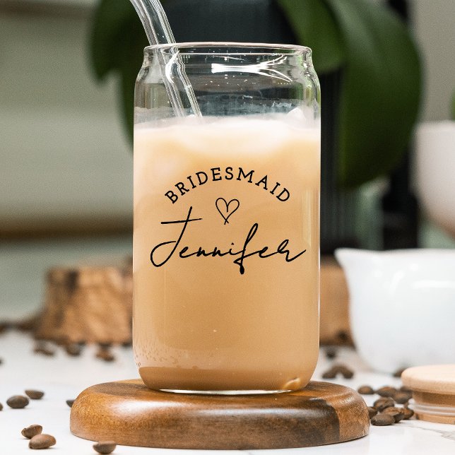 Bridesmaid Custom Personalised Name Wedding Party Can Glass (Creator Uploaded)