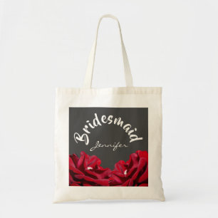Bridesmaid Customized Burgundy Marsala Floral Tote Bag