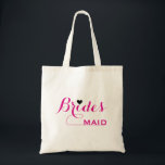 Bridesmaid Customized Tote Bag<br><div class="desc">This is a Bridesmaid customized tote bag with pink text and a black heart. It is personalized customized name monogram cute vintage tote bag is best gift idea for bride and bridesmaids at weddings. It is perfect as a bridal shower gift. You can easily add the couple's names and wedding...</div>