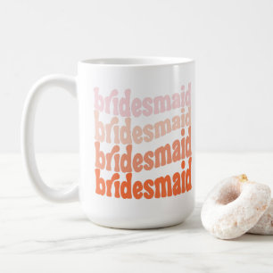 Bridesmaid cute retro orange, personalized coffee mug
