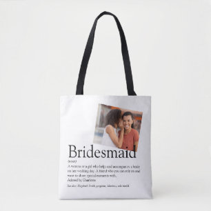 Bridesmaid Definition Photo Wedding Favour  Tote Bag