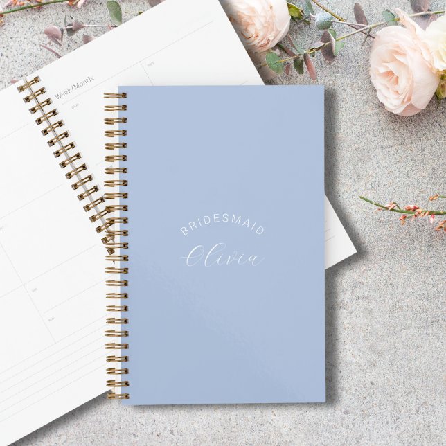 Bridesmaid Dusty Blue Personalized Wedding Planner (Creator Uploaded)