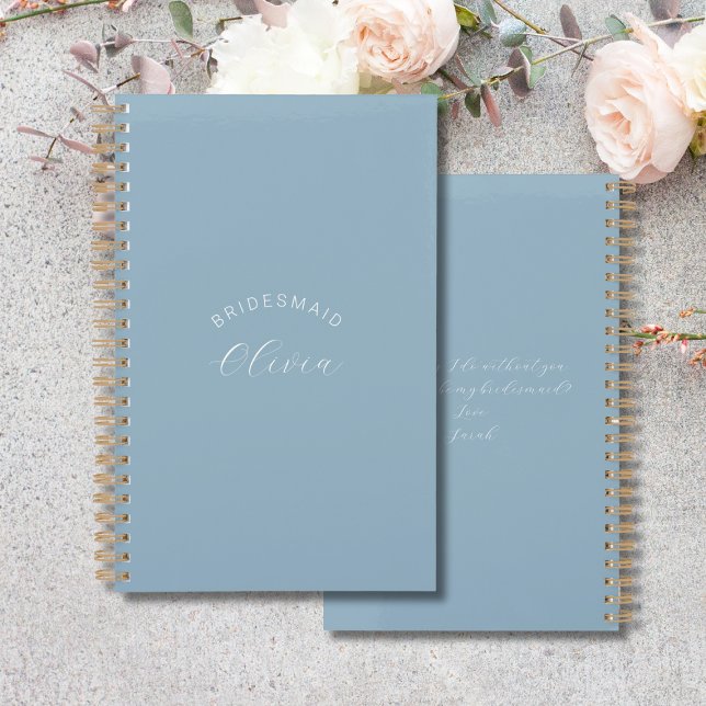 Bridesmaid Dusty Blue Personalized Wedding Planner (Creator Uploaded)