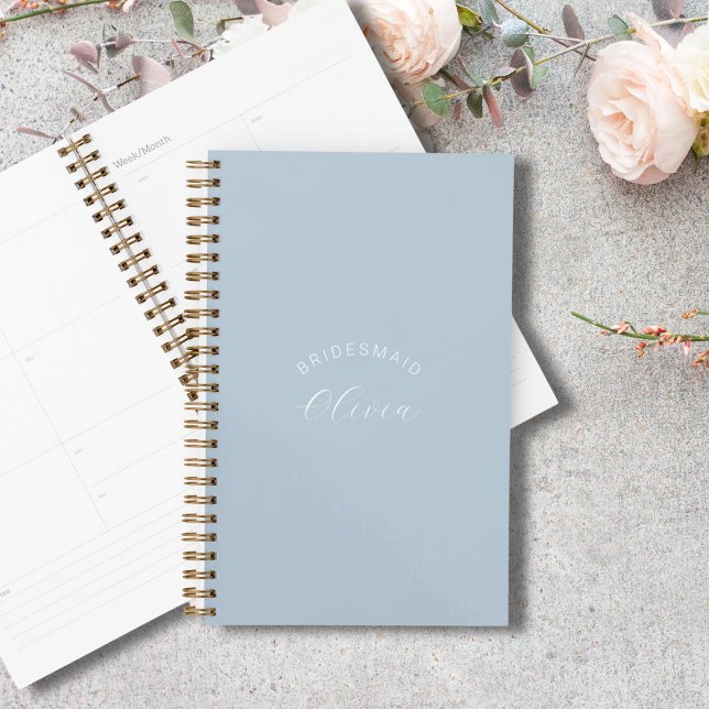 Bridesmaid Dusty Blue Wedding planner personnalisé (Créateur téléchargé)