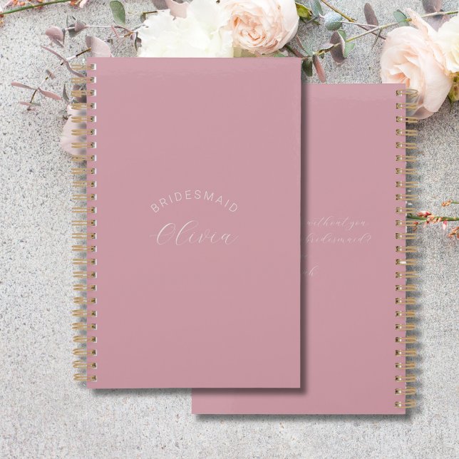 Bridesmaid Dusty Pink Personalized Wedding Planner (Creator Uploaded)