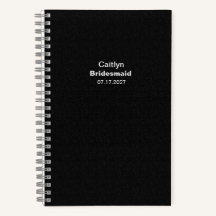 Bridesmaid Elegant Black Typographic Notebook