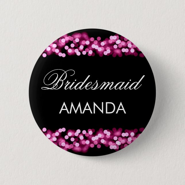 Bridesmaid Favour Pink Hollywood Glam 2 Inch Round Button (Front)