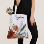 Bridesmaid Favour Rustic Floral Bouquet Tote<br><div class="desc">Gift your bridesmaids with a gift they will really use with this boho rust floral bouquet. Personalized with a first name and the wedding role,  this tote bag can be used for so many things.</div>