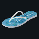 Bridesmaid Flip Flops Ocean Waves Name Wedding<br><div class="desc">Bridesmaid flip flops ocean waves with name,  wedding Flip flops with blue and turquoise sea waves and a bridesmaid`s name on each side. Personalize the text bridesmaid and the name. For a beach wedding.</div>