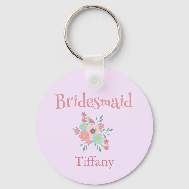 Bridesmaid Floral keepsake Keychain (Front)