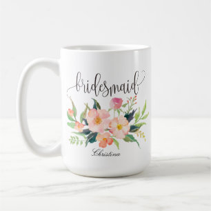 Bridesmaid Floral Personalized Wedding -5 Coffee Mug