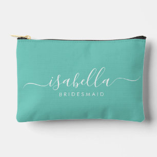 Bridesmaid Gift Blue Aqua  Accessory Pouch